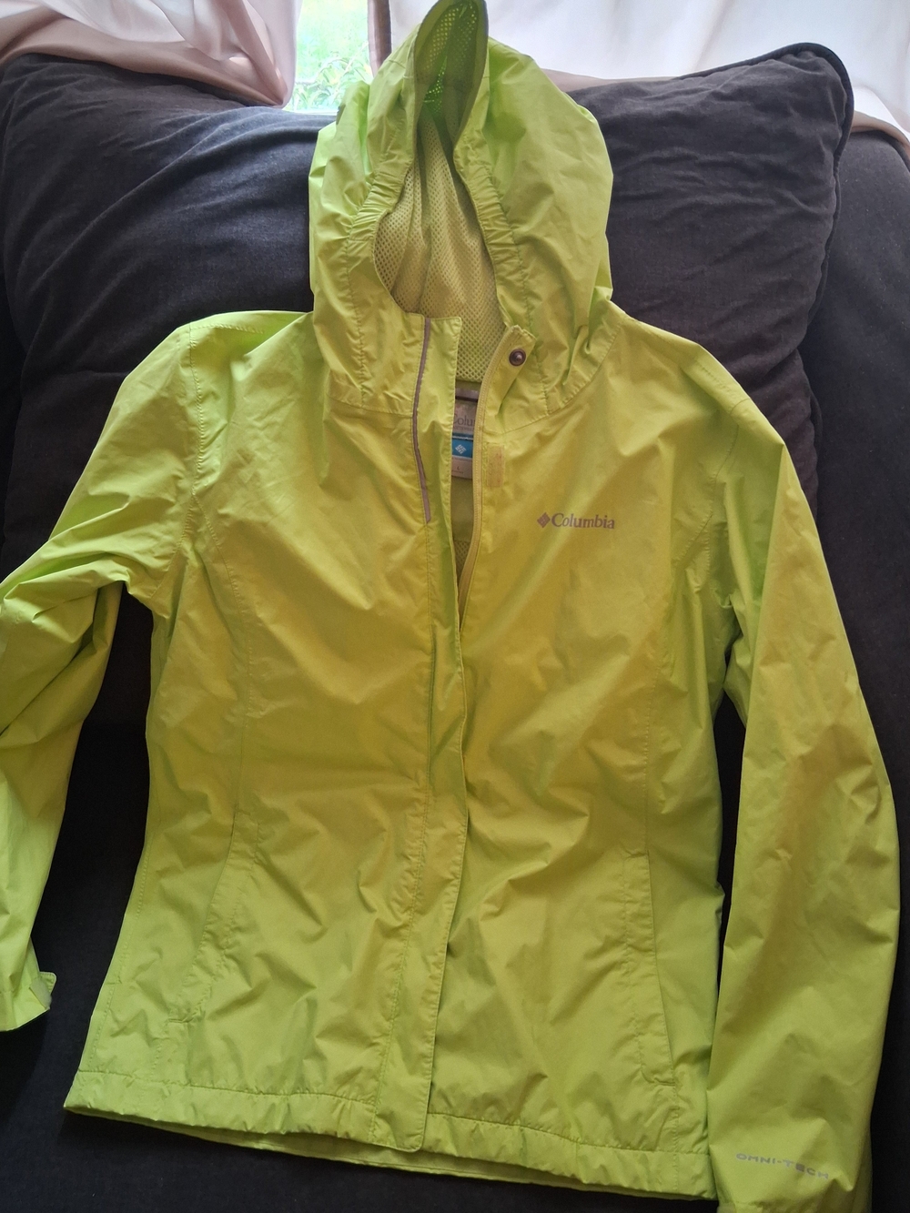 Columbia Women's Bright Lime Hooded Rain Jacket